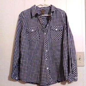 Bit & Bridle Button Down Long Sleeve Checkered Top